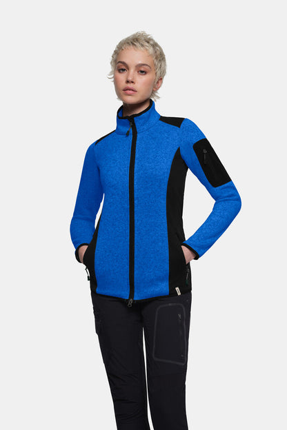 HAKRO Damen Strickfleecejacke - Royalblau meliert - 5