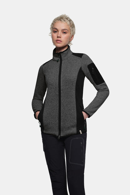 HAKRO Damen Strickfleecejacke - Anthrazit meliert - 5