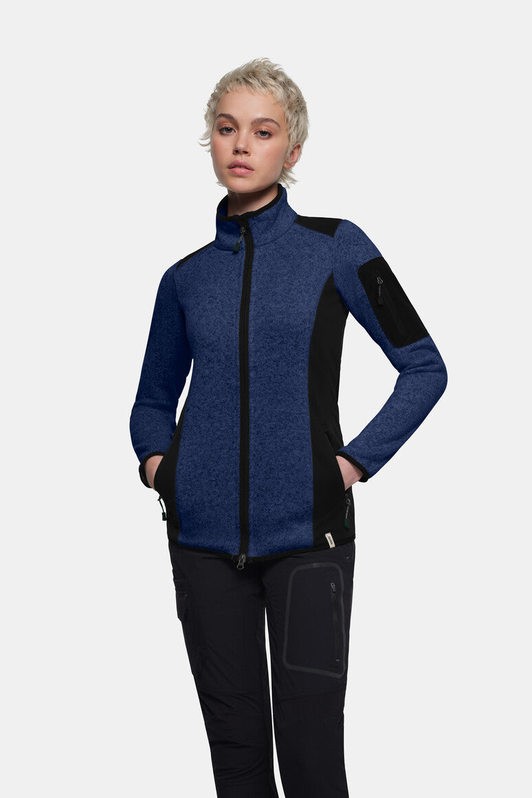 HAKRO Damen Strickfleecejacke - Marine meliert - 5