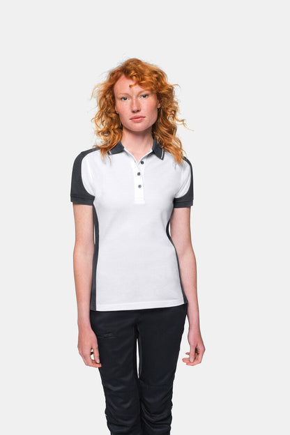 HAKRO Damen Poloshirt Contrast MIKRALINAR® - Weiß/anthrazit - 5