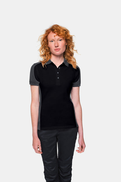 HAKRO Damen Poloshirt Contrast MIKRALINAR® - Schwarz/anthrazit - 5