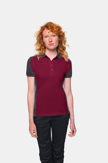 HAKRO Damen Poloshirt Contrast MIKRALINAR® - Weinrot/anthrazit - 5