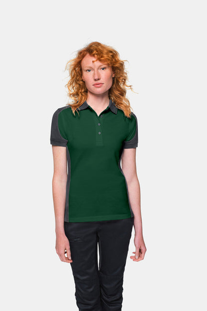 HAKRO Damen Poloshirt Contrast MIKRALINAR® - Tanne/anthrazit - 5