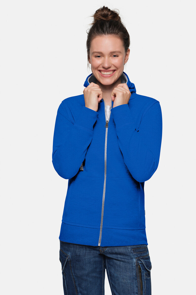 HAKRO Damen Kapuzenjacke Bonded ECO - Royalblau/silber - 5