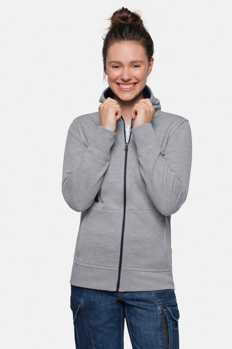 HAKRO Damen Kapuzenjacke Bonded ECO - Grau meliert/tinte - 5