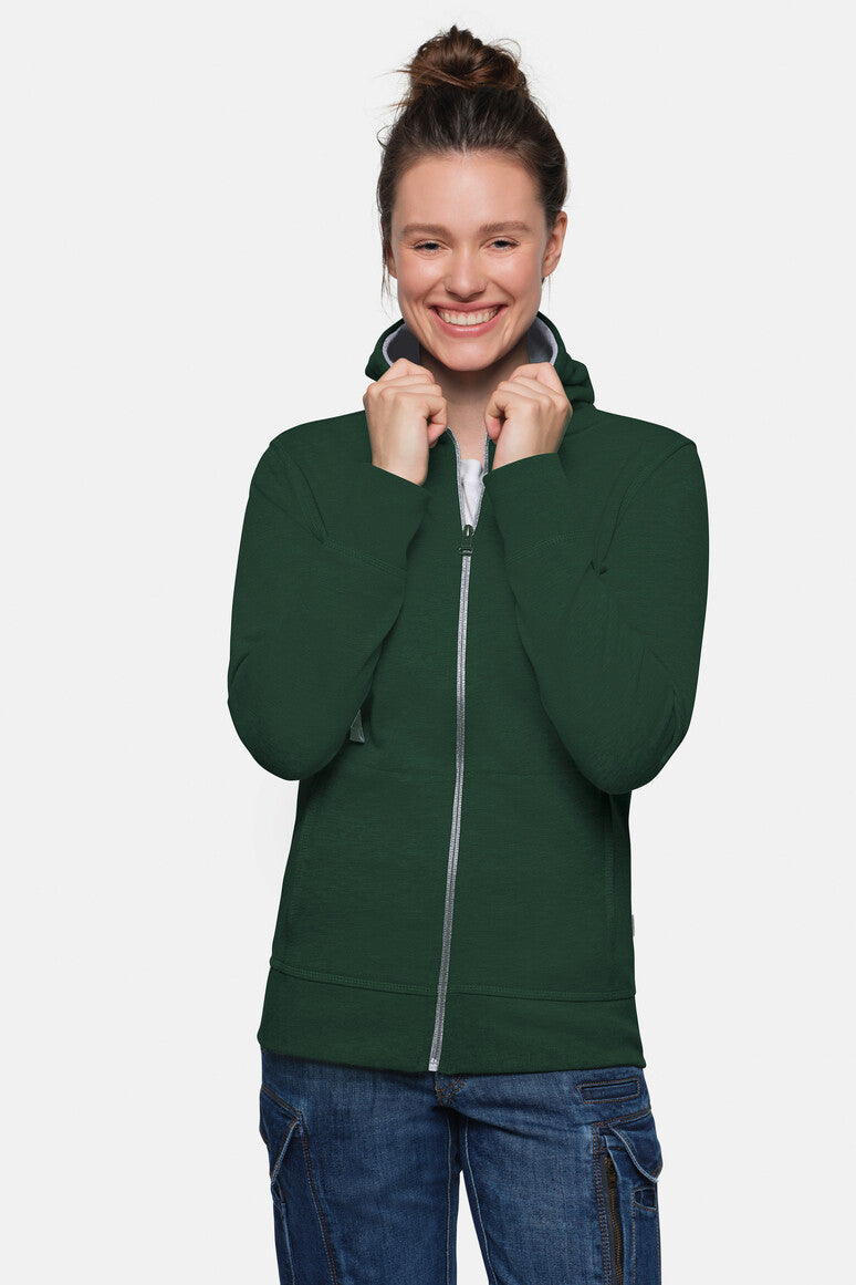 HAKRO Damen Kapuzenjacke Bonded ECO - Tanne/silber - 5