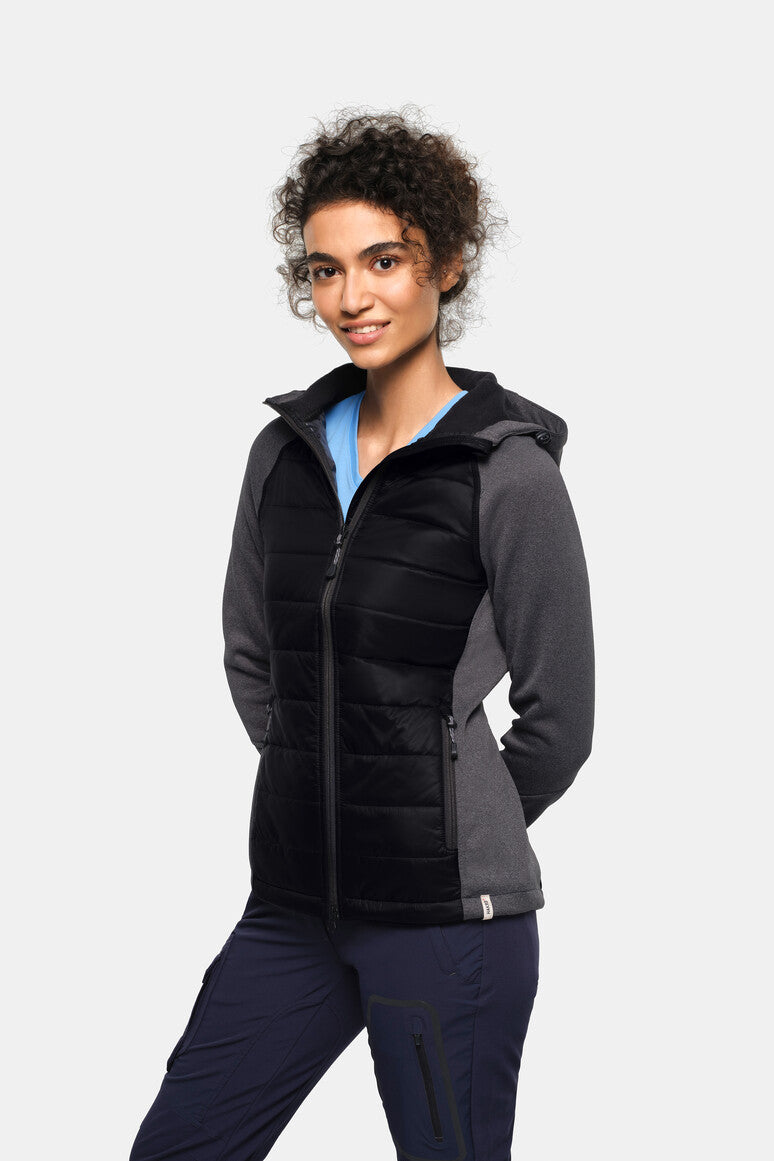 HAKRO Damen Kapuzen-Hybridjacke Contrast - Schwarz - 5