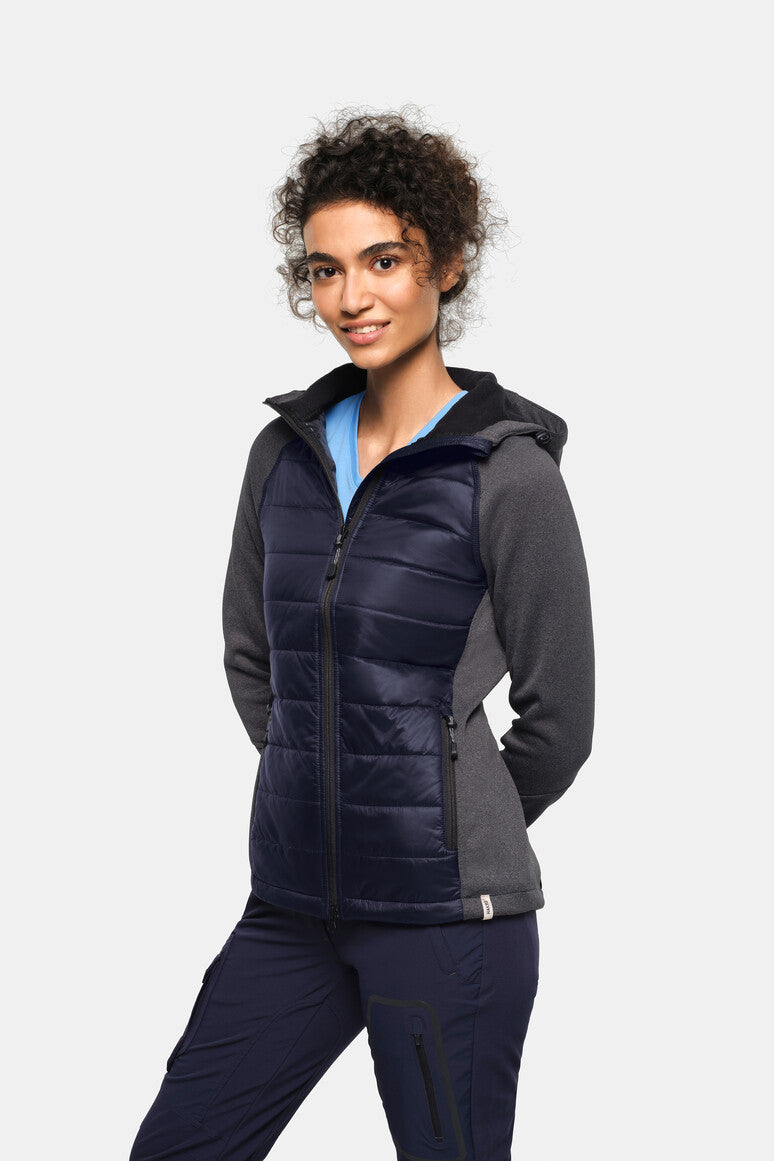 HAKRO Damen Kapuzen-Hybridjacke Contrast - Tinte - 5