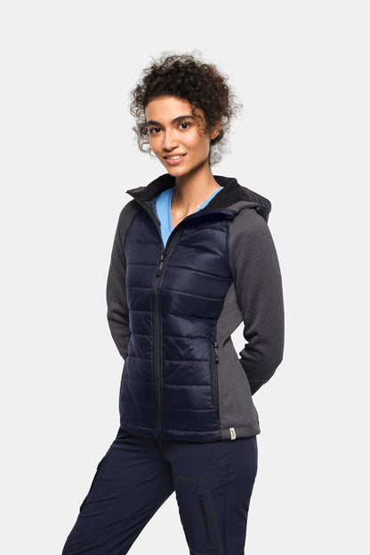 HAKRO Damen Kapuzen-Hybridjacke Contrast - Tinte - 5