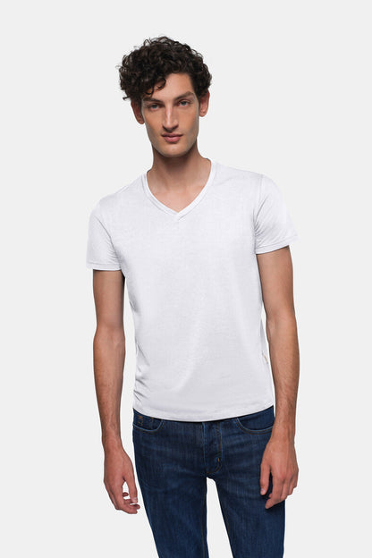 HAKRO V-Shirt Stretch - Weiß - 5