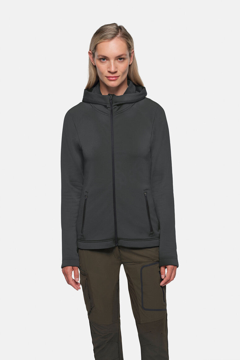 HAKRO Damen Kapuzen-Tecjacke ECO - Karbongrau - 5