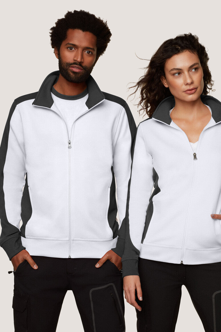 HAKRO Damen Sweatjacke Contrast MIKRALINAR® - Weiß/anthrazit - 5