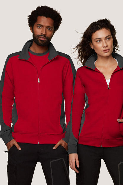 HAKRO Damen Sweatjacke Contrast MIKRALINAR® - Rot/anthrazit - 5