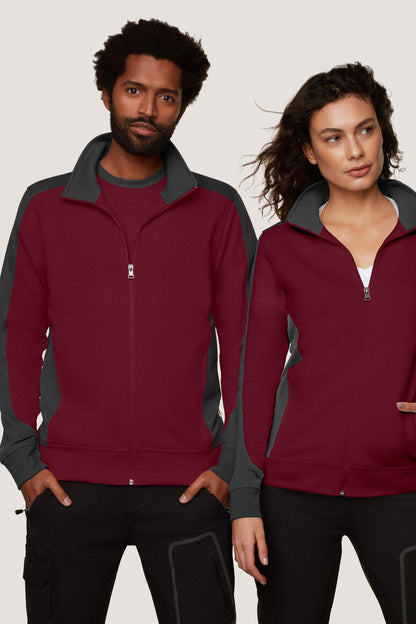 HAKRO Damen Sweatjacke Contrast MIKRALINAR® - Weinrot/anthrazit - 5