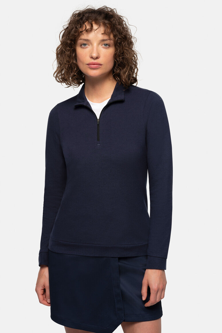 HAKRO Damen Zip-Longsleeve Piqué MIKRALINAR® ECO - Tinte - 5
