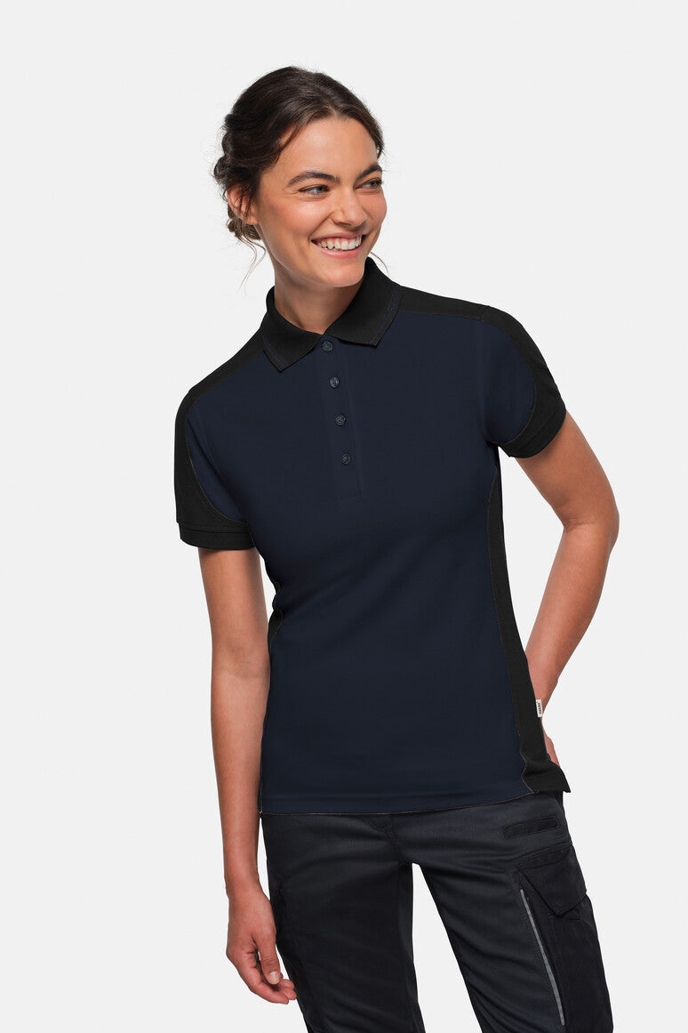 HAKRO Damen Poloshirt Contrast MIKRALINAR® ECO - Tinte/schwarz - 5
