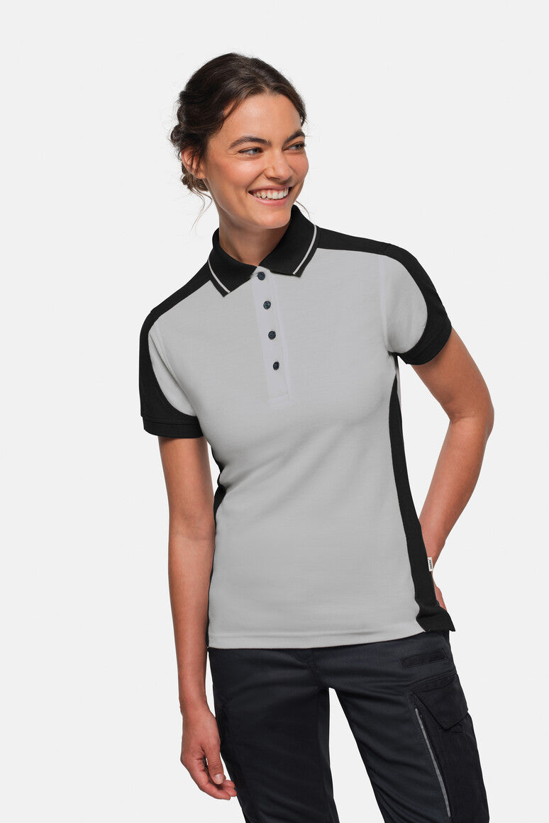 HAKRO Damen Poloshirt Contrast MIKRALINAR® ECO - Titan/schwarz - 5