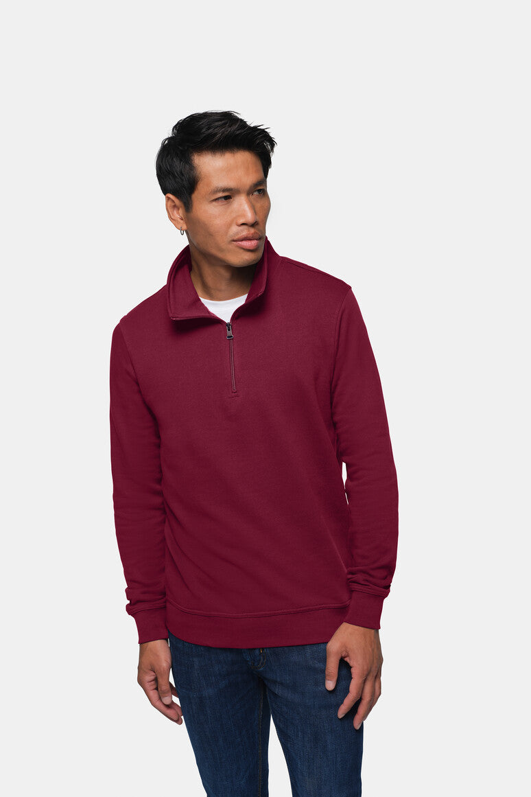 HAKRO Zip-Sweatshirt Premium - Weinrot - 5