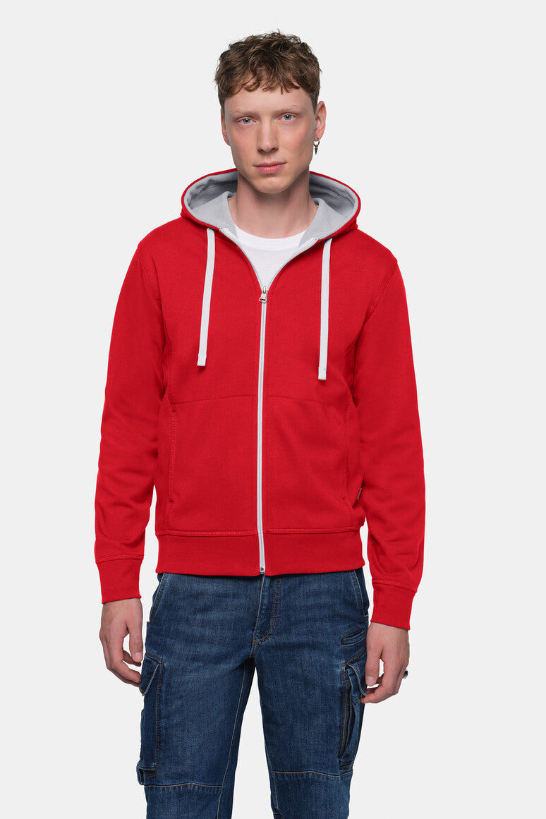 HAKRO Kapuzenjacke Bonded ECO - Rot/silber - 5
