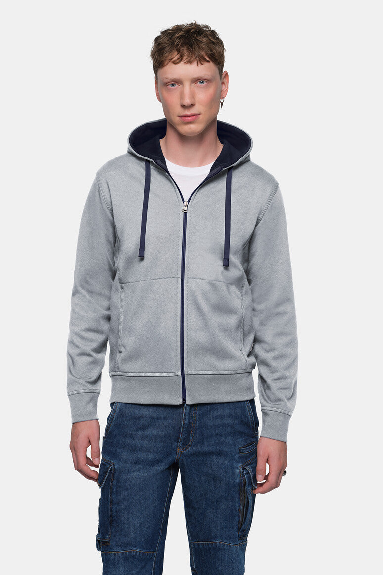 HAKRO Kapuzenjacke Bonded ECO - Grau meliert/tinte - 5