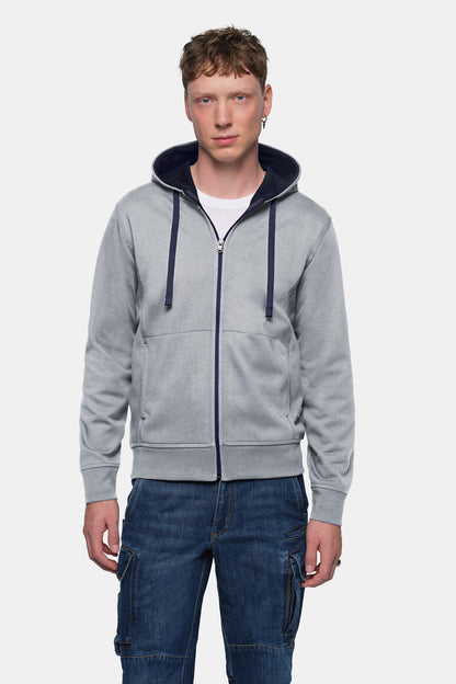 HAKRO Kapuzenjacke Bonded ECO - Grau meliert/tinte - 5