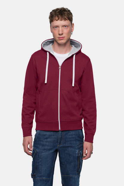 HAKRO Kapuzenjacke Bonded ECO - Weinrot/silber - 5