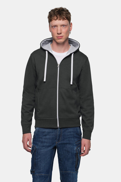 HAKRO Kapuzenjacke Bonded ECO - Karbongrau/silber - 5