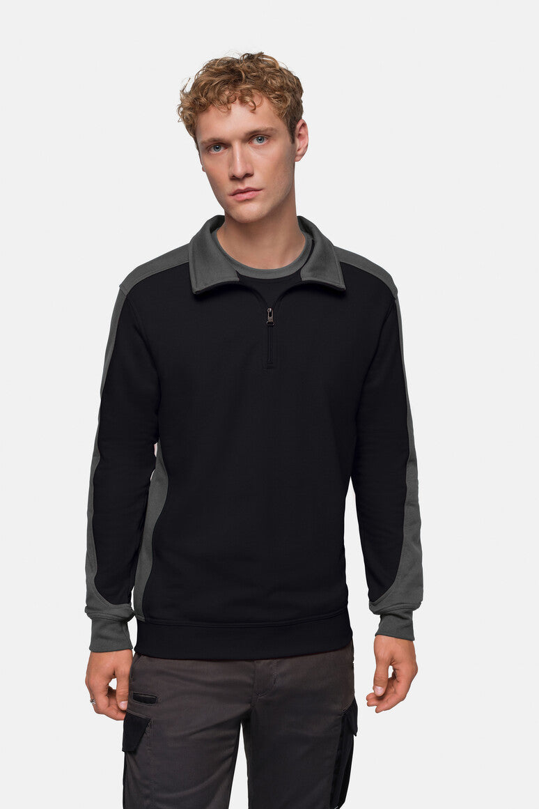 HAKRO Zip-Sweatshirt Contrast MIKRALINAR® - Schwarz/anthrazit - 6
