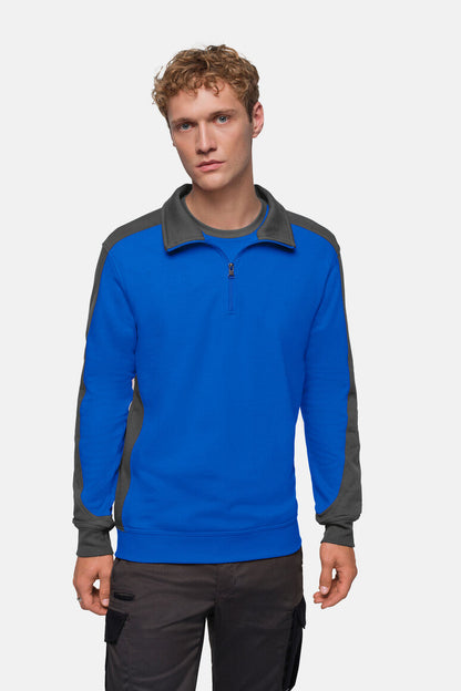 HAKRO Zip-Sweatshirt Contrast MIKRALINAR® - Royalblau/anthrazit - 6