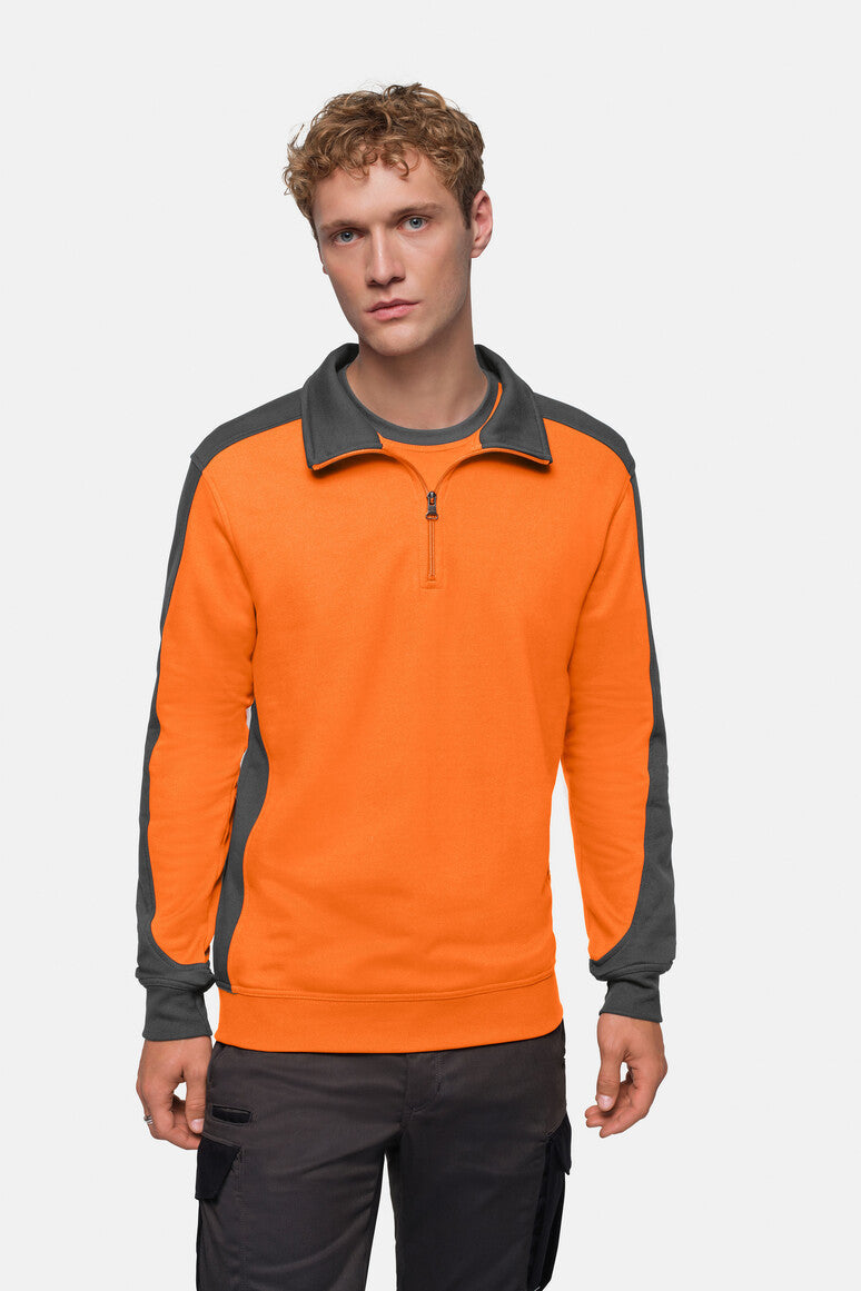 HAKRO Zip-Sweatshirt Contrast MIKRALINAR® - Orange/anthrazit - 6