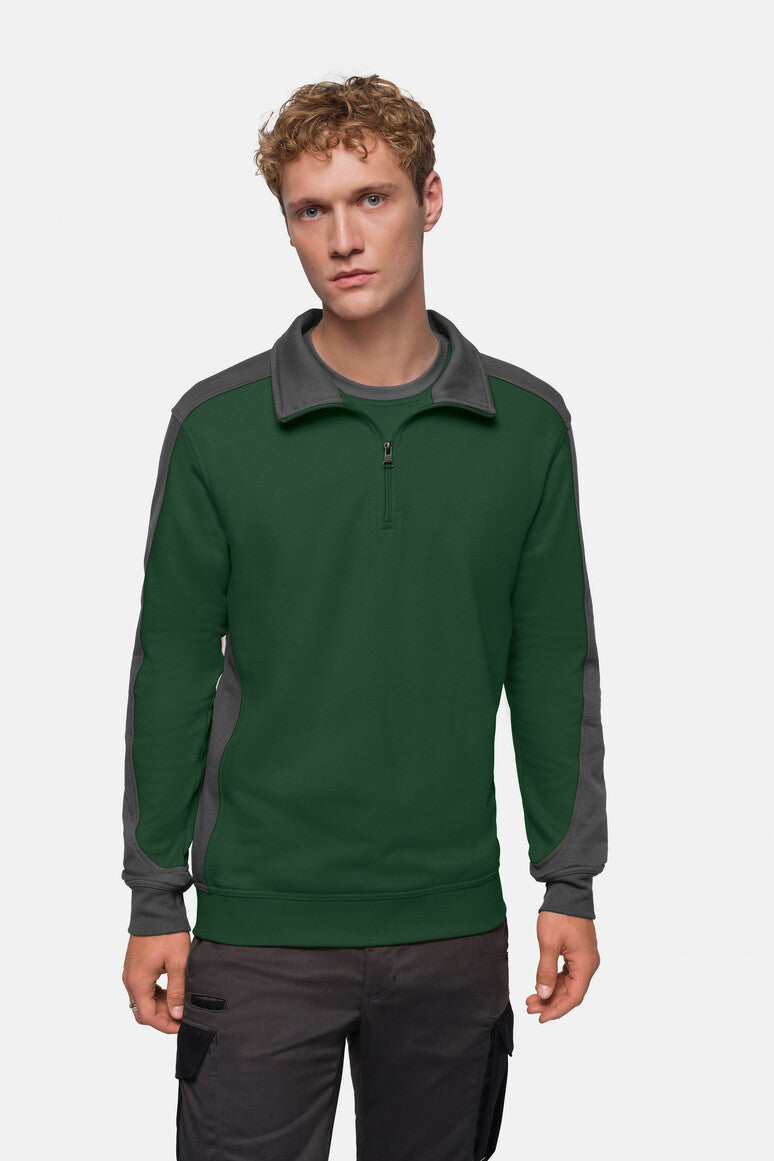 HAKRO Zip-Sweatshirt Contrast MIKRALINAR® - Tanne/anthrazit - 6
