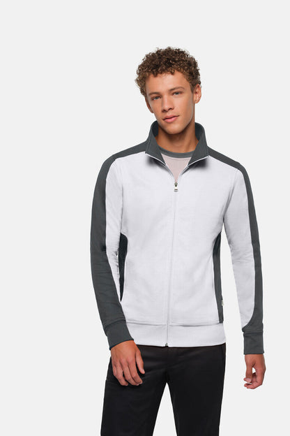 HAKRO Sweatjacke Contrast MIKRALINAR® - Weiß/anthrazit - 5