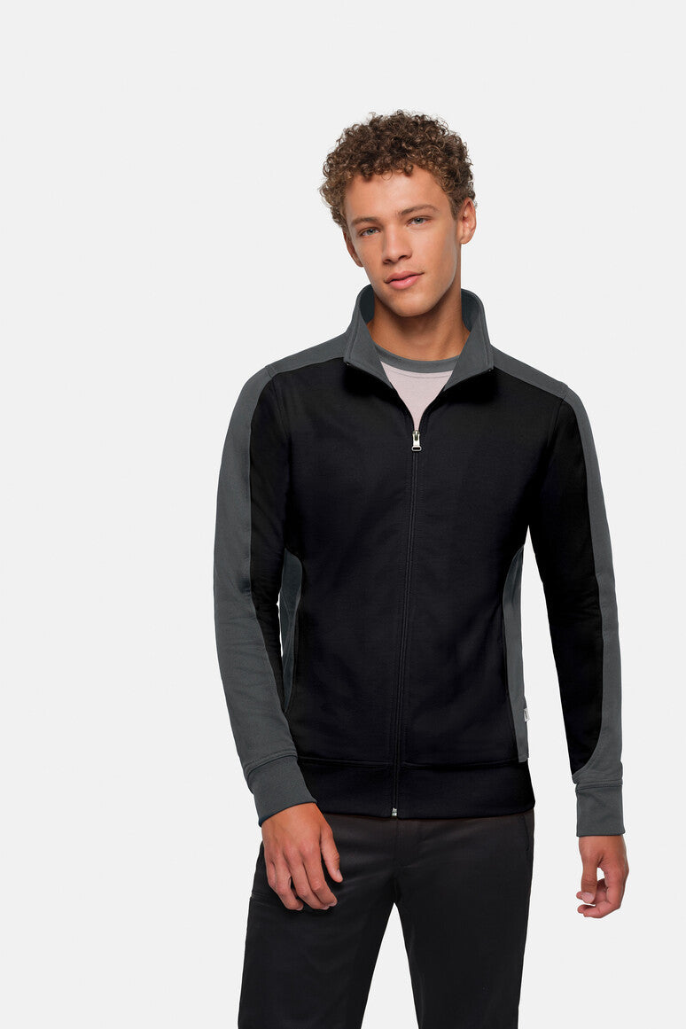 HAKRO Sweatjacke Contrast MIKRALINAR® - Schwarz/anthrazit - 5