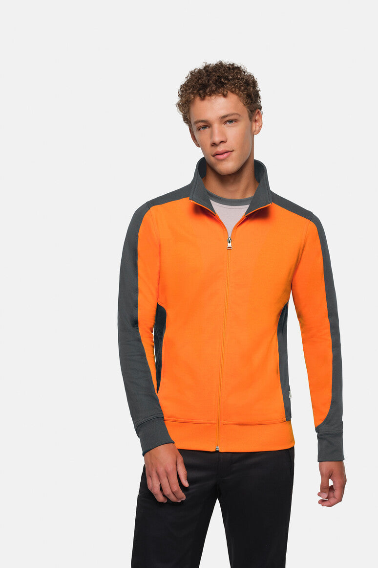 HAKRO Sweatjacke Contrast MIKRALINAR® - Orange/anthrazit - 5