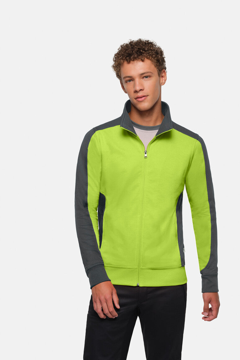 HAKRO Sweatjacke Contrast MIKRALINAR® - Kiwi/anthrazit - 5