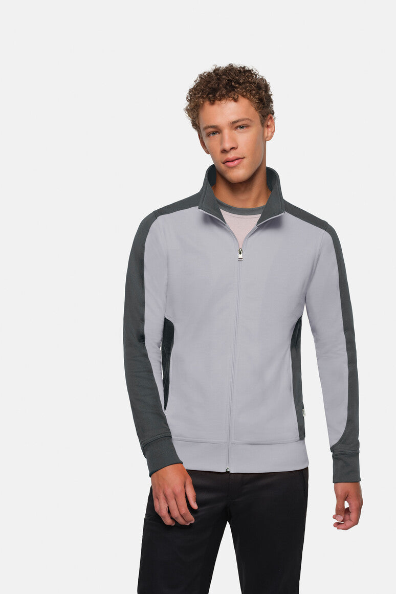 HAKRO Sweatjacke Contrast MIKRALINAR® - Titan/anthrazit - 5