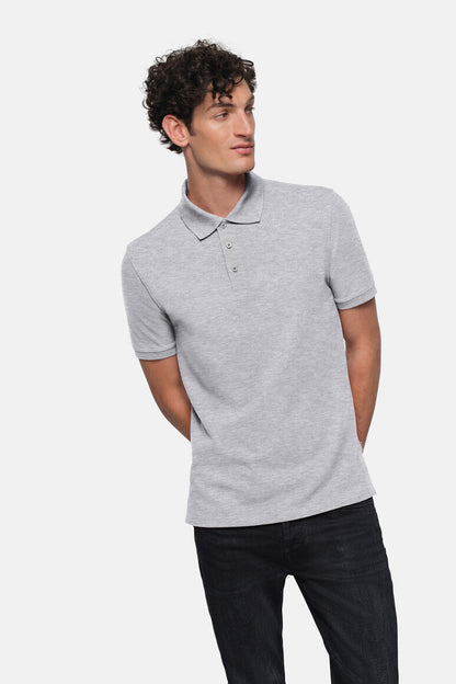 HAKRO Poloshirt Bio-Baumwolle - Grau meliert - 5
