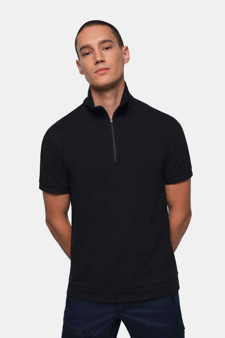 HAKRO Zip-Shirt Piqué MIKRALINAR® ECO - Schwarz - 5