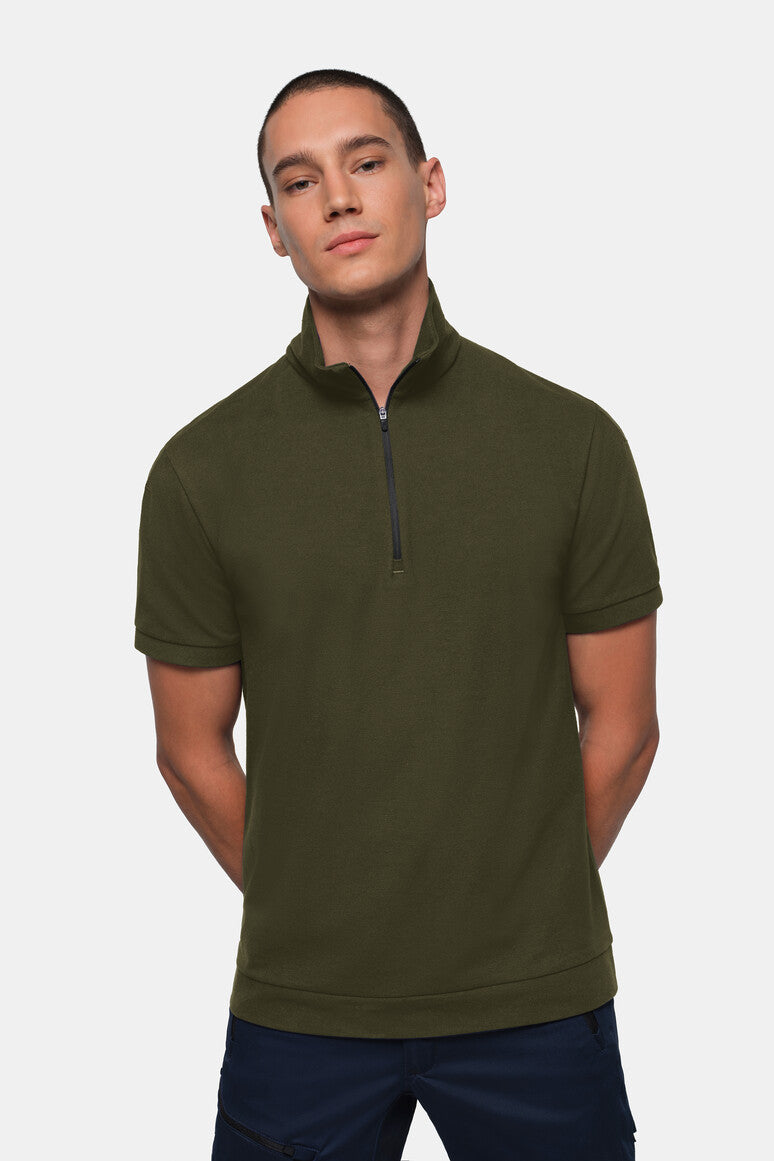 HAKRO Zip-Shirt Piqué MIKRALINAR® ECO - Olive - 5