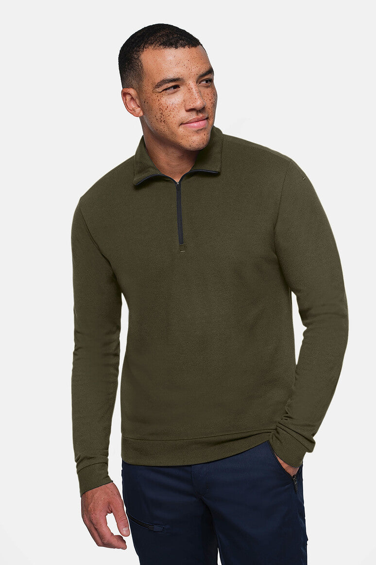 HAKRO Zip-Longsleeve Piqué MIKRALINAR® ECO - Olive - 5