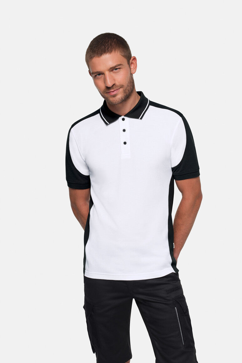 HAKRO Poloshirt Contrast  MIKRALINAR® ECO - Weiß/schwarz - 5