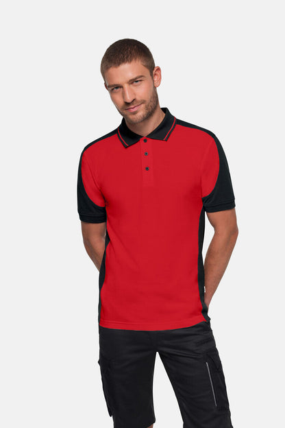 HAKRO Poloshirt Contrast  MIKRALINAR® ECO - Rot/schwarz - 5