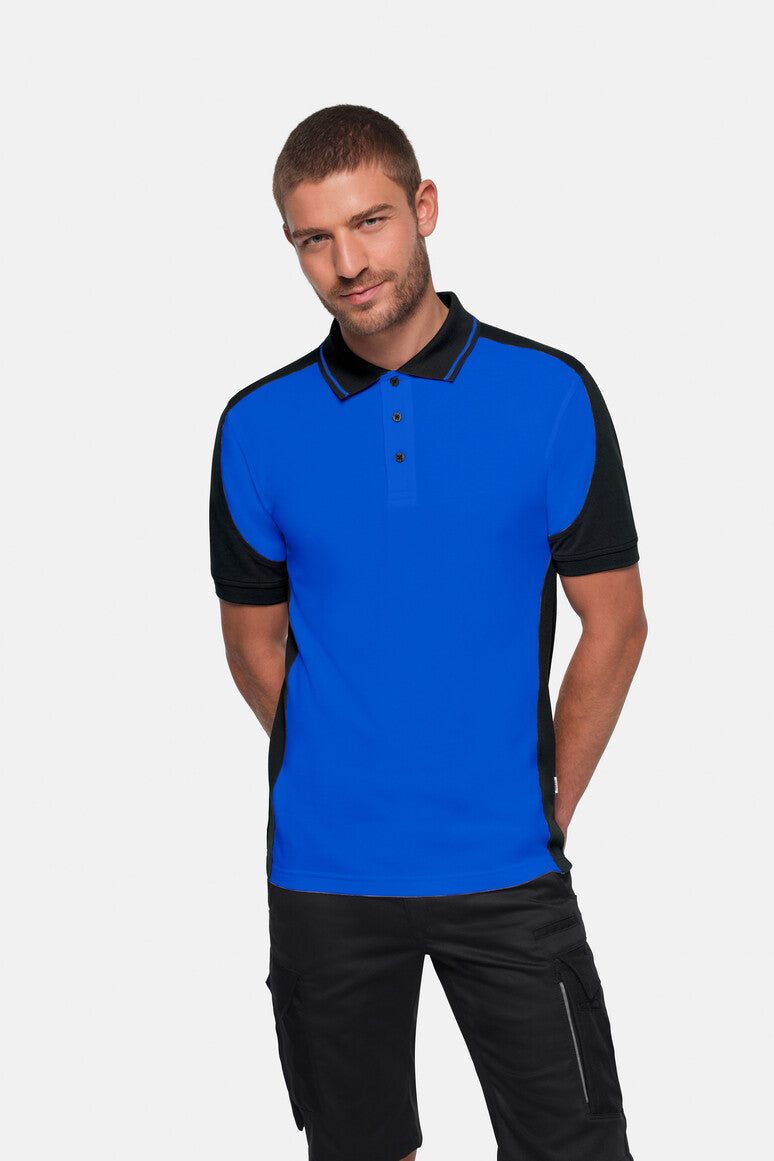 HAKRO Poloshirt Contrast  MIKRALINAR® ECO - Royalblau/schwarz - 5
