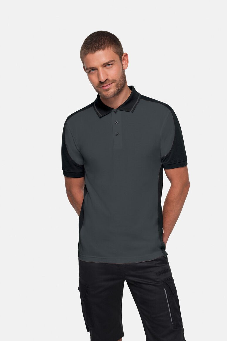 HAKRO Poloshirt Contrast  MIKRALINAR® ECO - Anthrazit/schwarz - 5