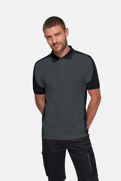 HAKRO Poloshirt Contrast  MIKRALINAR® ECO - Anthrazit/schwarz - 5