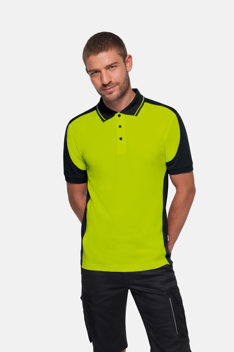 HAKRO Poloshirt Contrast  MIKRALINAR® ECO - Kiwi/schwarz - 5