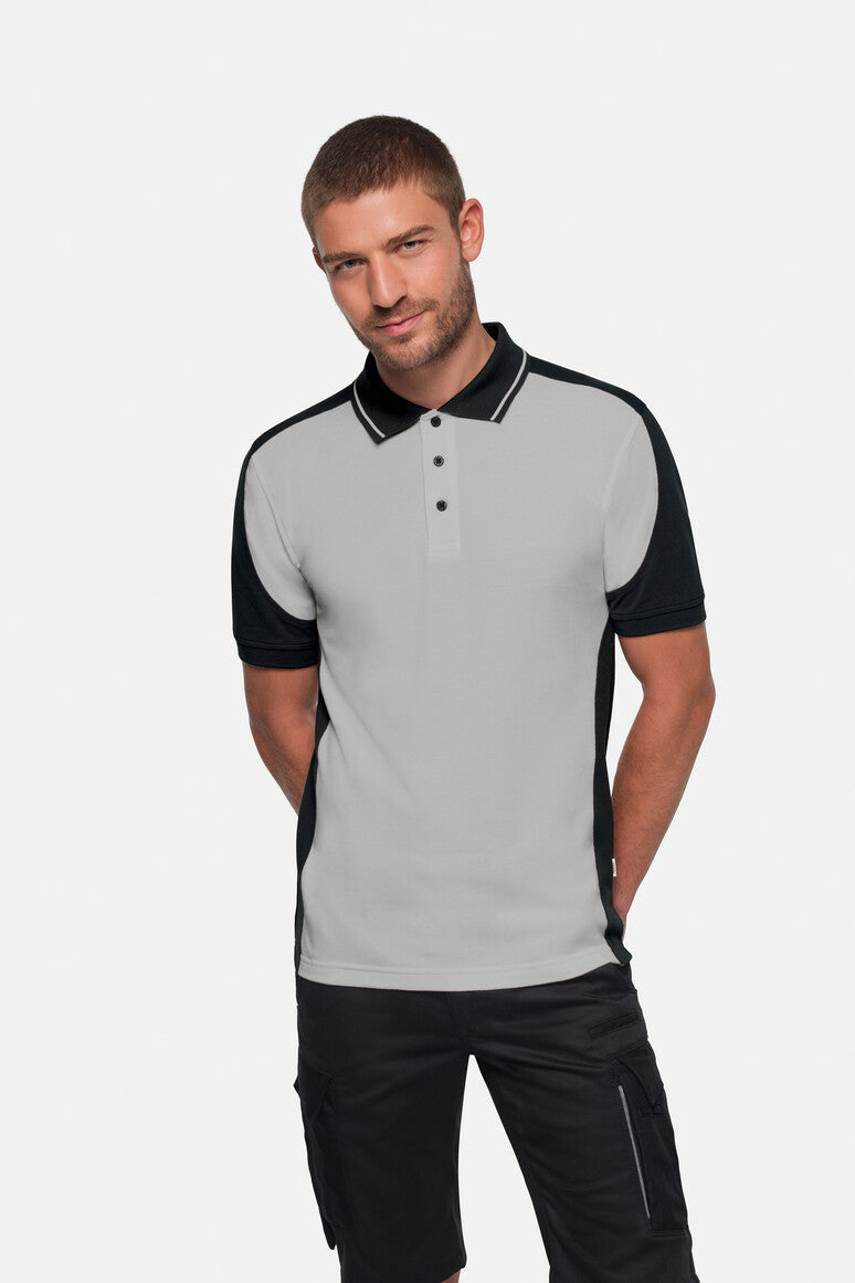 HAKRO Poloshirt Contrast  MIKRALINAR® ECO - Titan/schwarz - 5