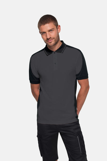 HAKRO Poloshirt Contrast  MIKRALINAR® ECO - Karbongrau/schwarz - 5