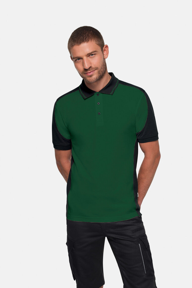HAKRO Poloshirt Contrast  MIKRALINAR® ECO - Tanne/schwarz - 5