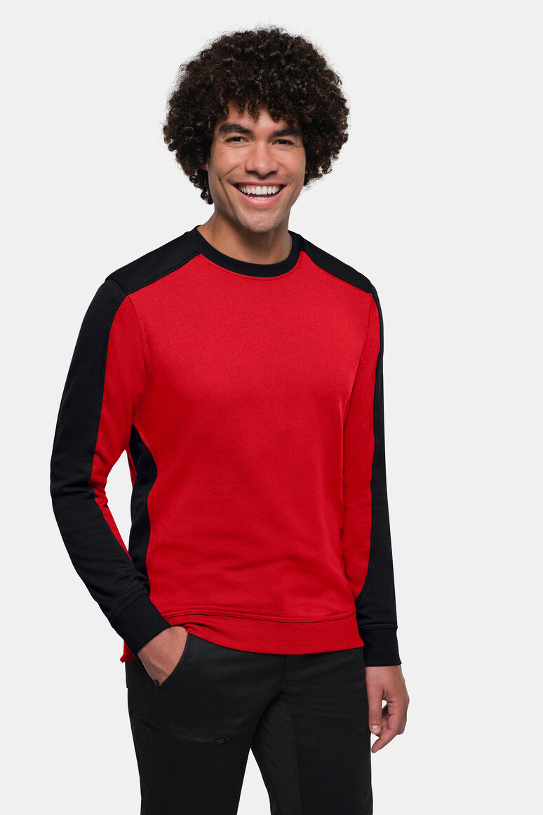 HAKRO Sweatshirt Contrast MIKRALINAR® ECO - Rot/schwarz - 5